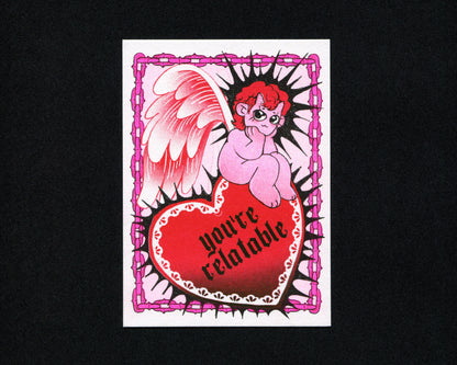 You're Relatable Risograph Mini Postcard