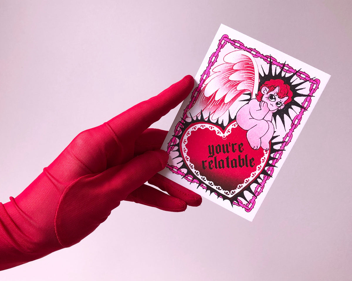 You're Relatable Risograph Mini Postcard