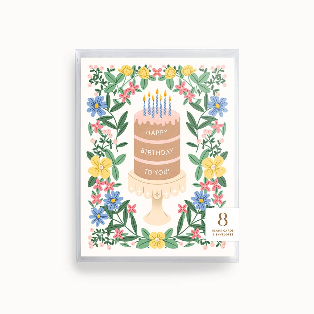 Happy Birthday Cake Greeting Card Box Set