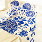 Blue Flowers Tea Towel