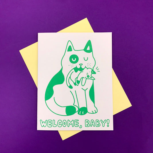 Welcome Baby! Cat Greeting Card