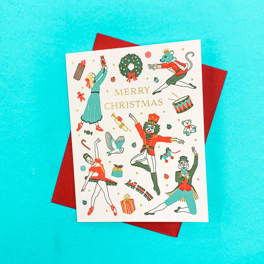 Merry Christmas Nutcracker Party Greeting Card Set