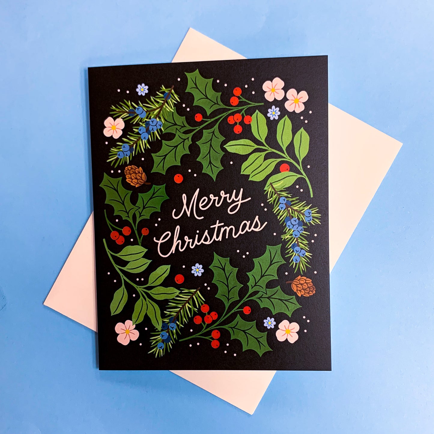 Merry Christmas Wreath Greeting Card