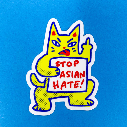 Stop Asian Hate! Cat Vinyl Sticker