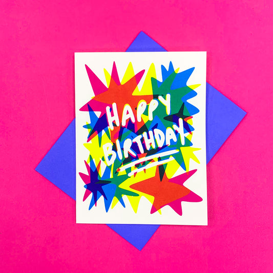 Happy Birthday Starburst Greeting Card