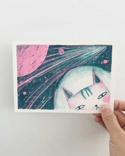 Astronaut Cat Postcard