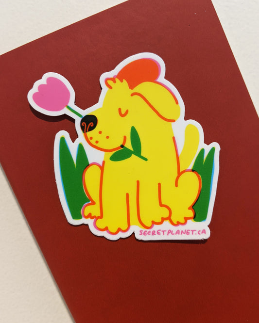 Flower Dog Sticker