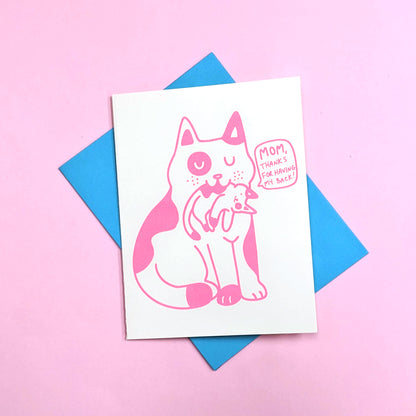Mom, Thanks for Having My Back! Greeting Card