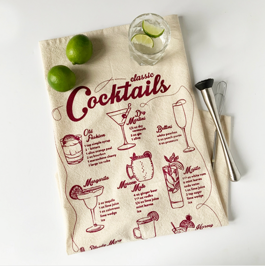Cocktails Tea Towel