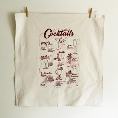 Cocktails Tea Towel
