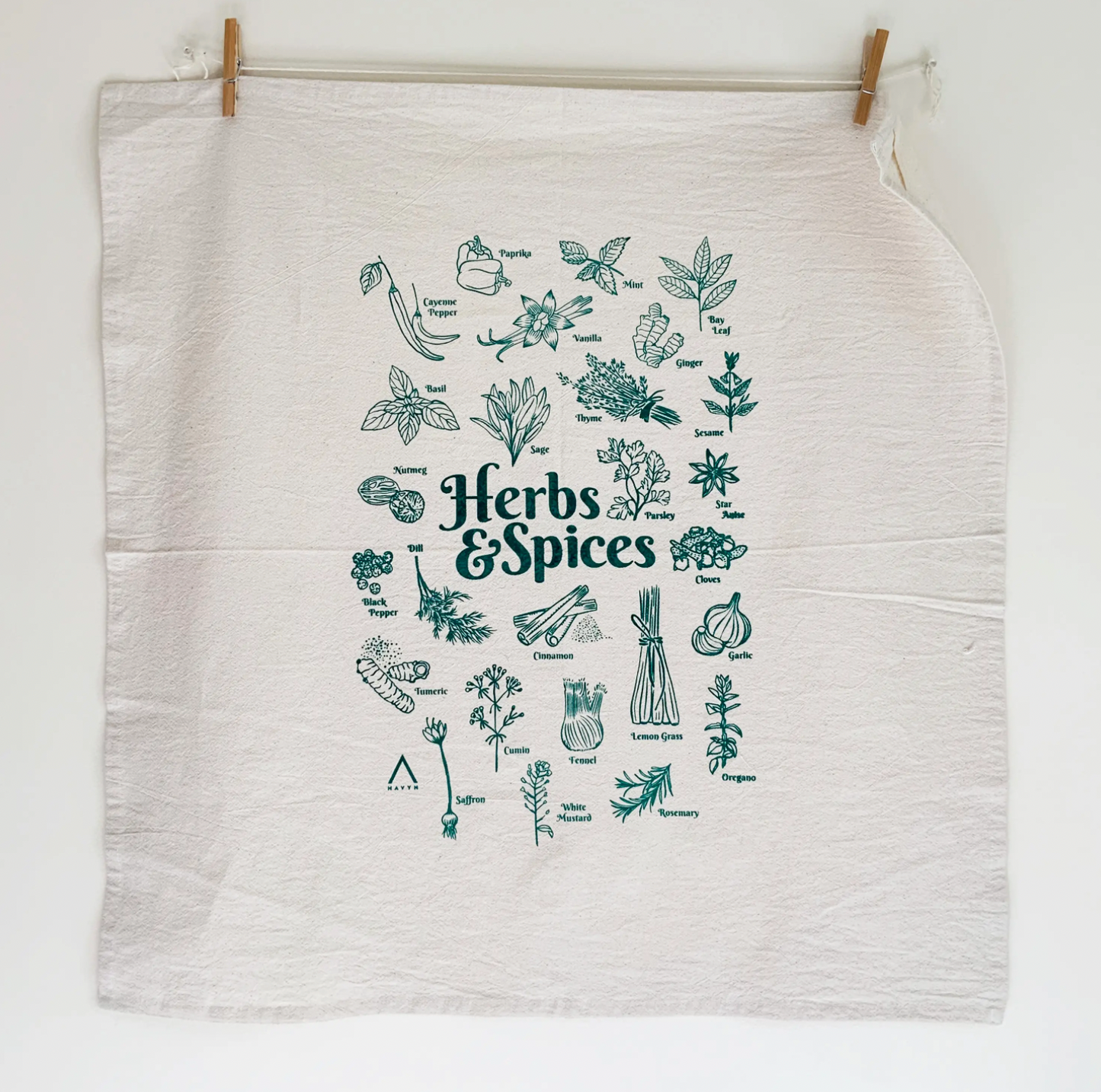 Herbs and Spices Tea Towel