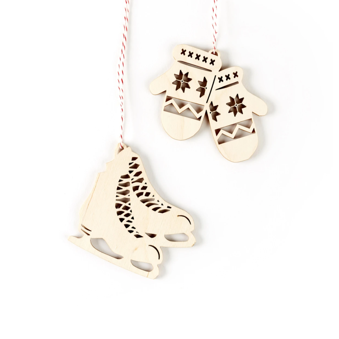 Skates and Mitts Ornament Set