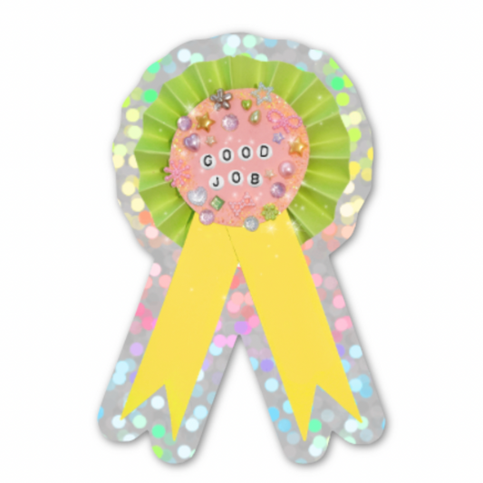 Good Job Ribbon Holographic Sticker