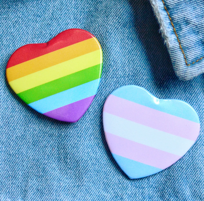 Trans Pride Heart Button