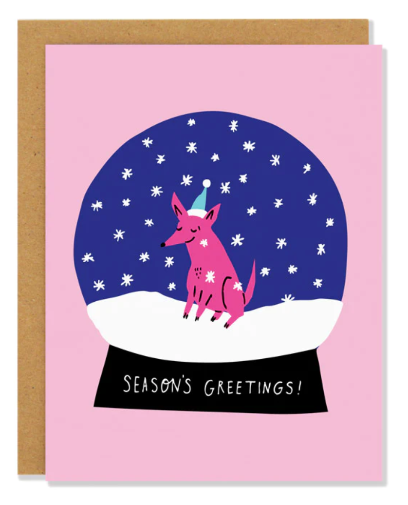 Season's Greetings Snow Globe Greeting Card