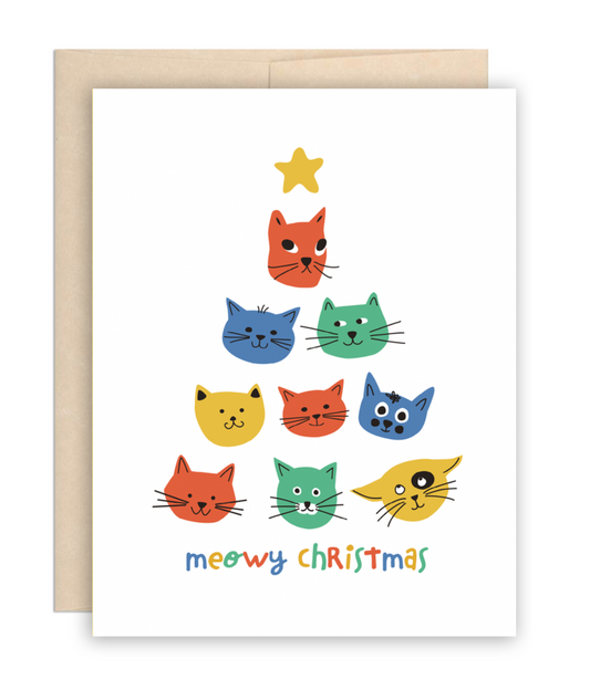 Meowy Christmas Tree Greeting Card