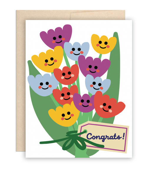 Congrats Flower Bouquet Greeting Card