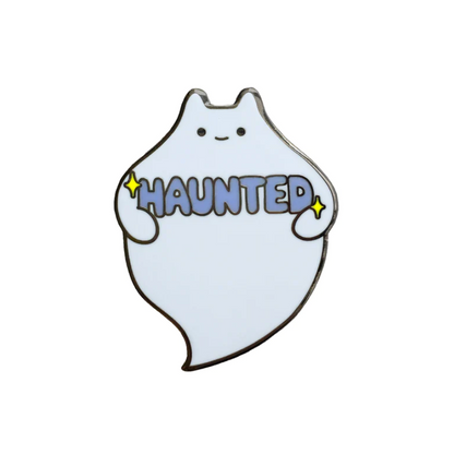 Haunted Ghost Cat Enamel Pin