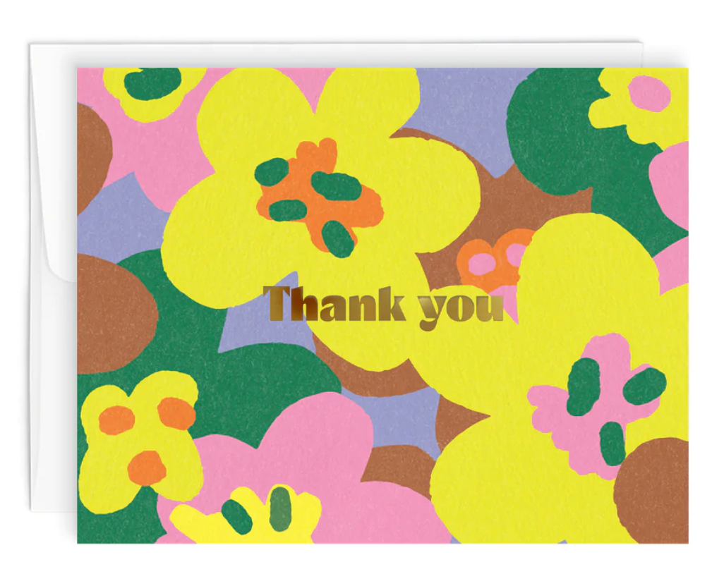 Pretty Flowers Thank You Greeting Card