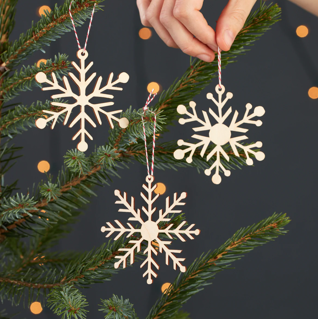 Simple Snowflake Ornament Set
