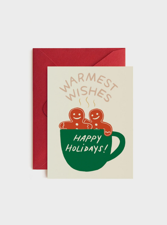 Warm Gingerbread Wishes Holiday Card