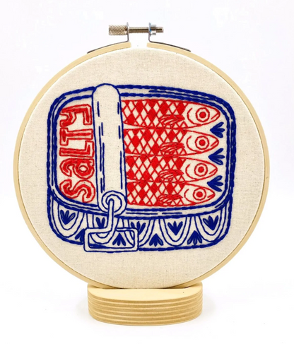 DIY Canned Sardines Complete Embroidery Kit