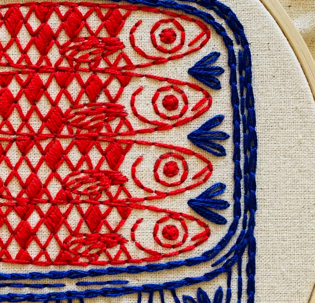 DIY Canned Sardines Complete Embroidery Kit