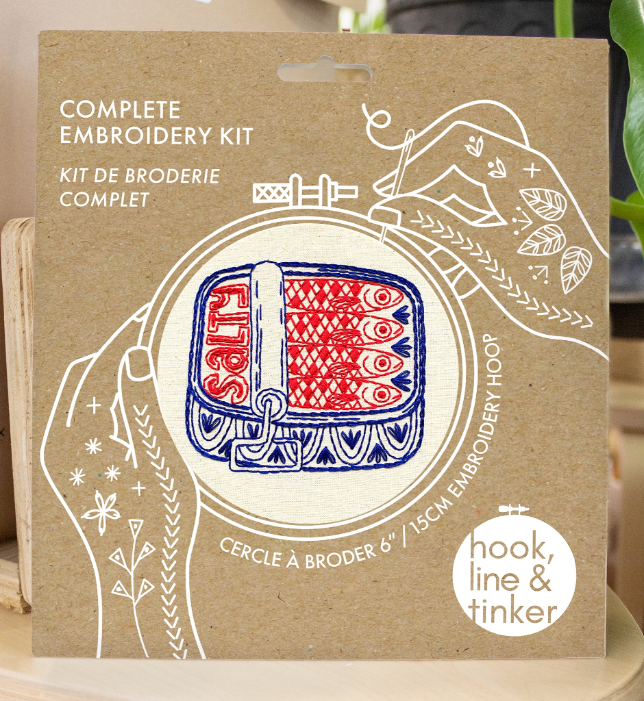 DIY Canned Sardines Complete Embroidery Kit