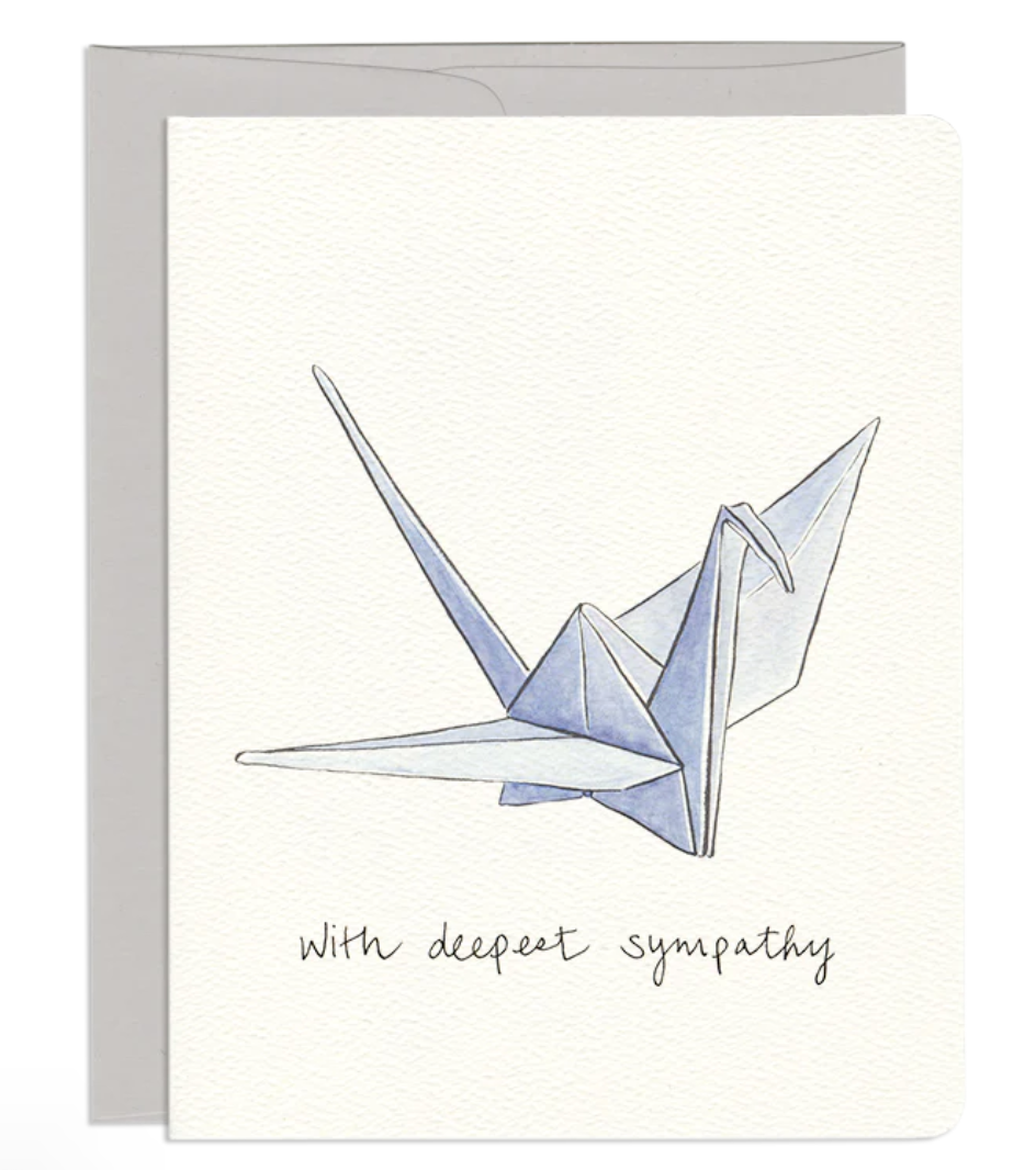 Paper Crane Sympathy Greeting Card