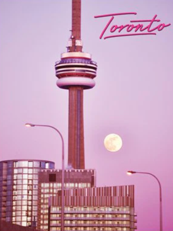 Retro Toronto Supermoon Postcard