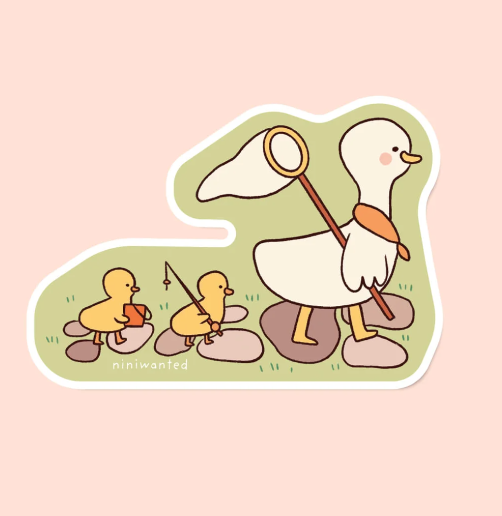 Duck Family Adventure Vinyl Sticker