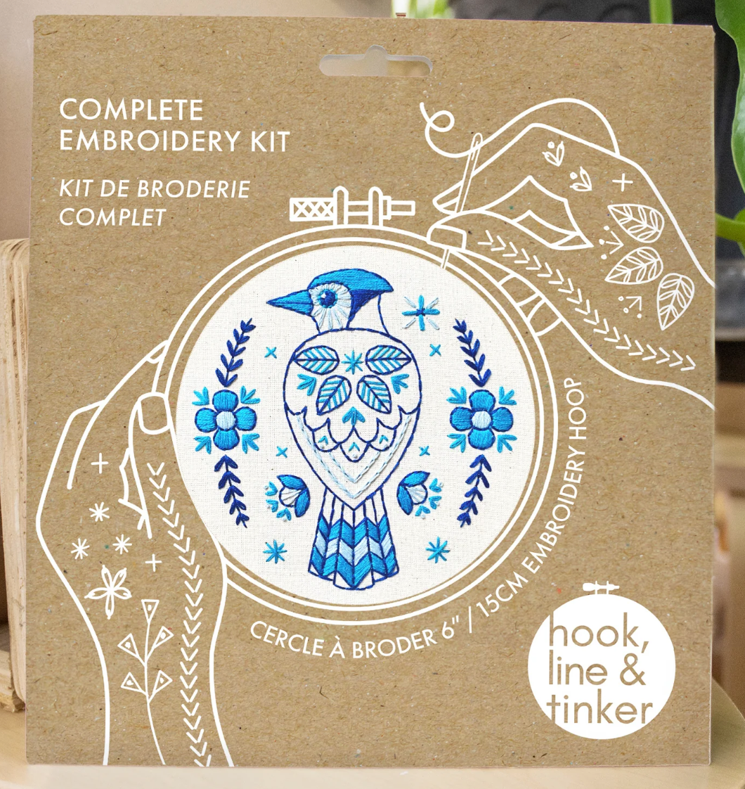 DIY Blue Jay Complete Embroidery Kit