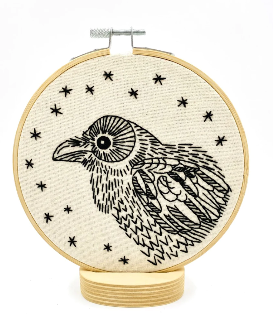 DIY Raven Nevermore Complete Embroidery Kit
