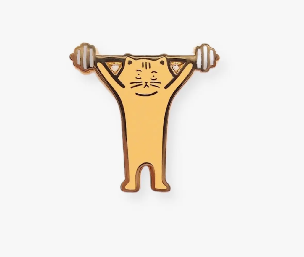 Bodybuilder Cat Enamel Pin