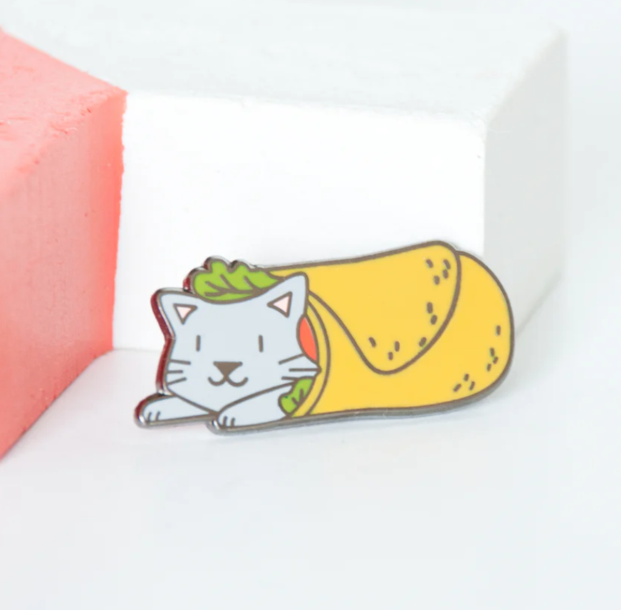 Cat Burrito Enamel Pin