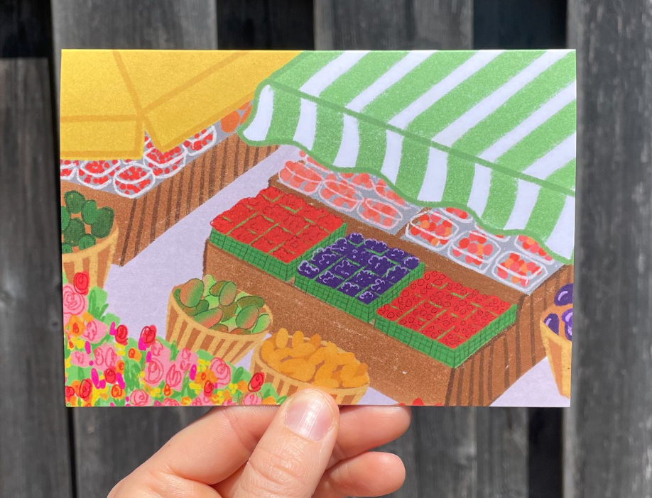 Fruit Market Greeting Card
