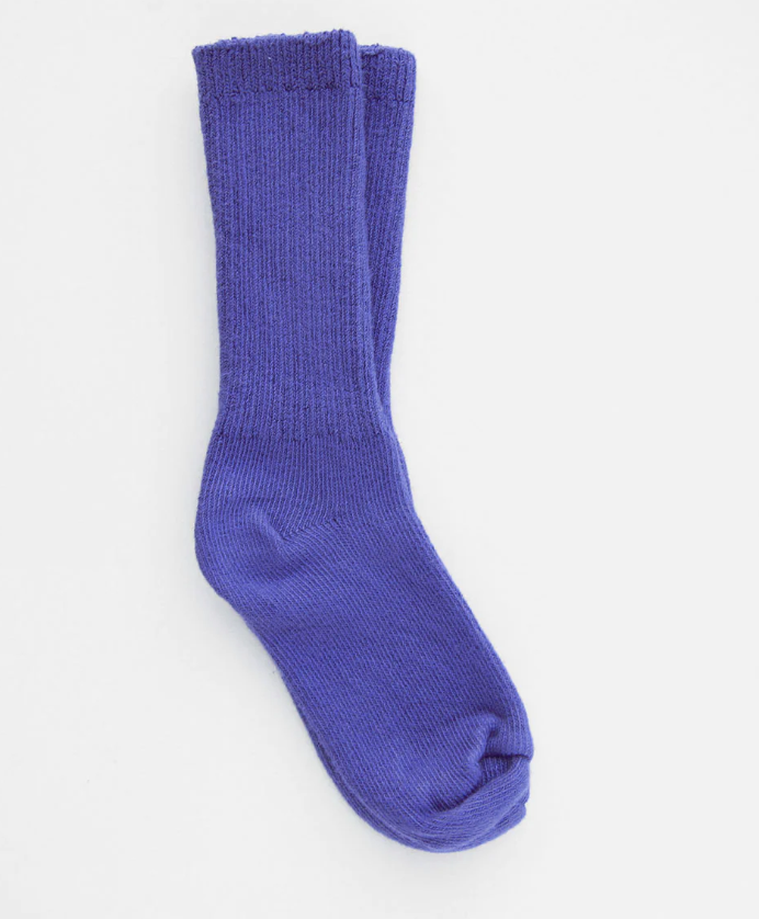 Blue Violet Dyed Cotton Socks