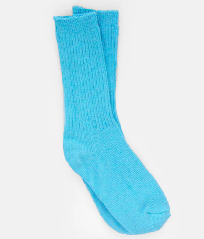 Cerulean Blue Dyed Cotton Socks