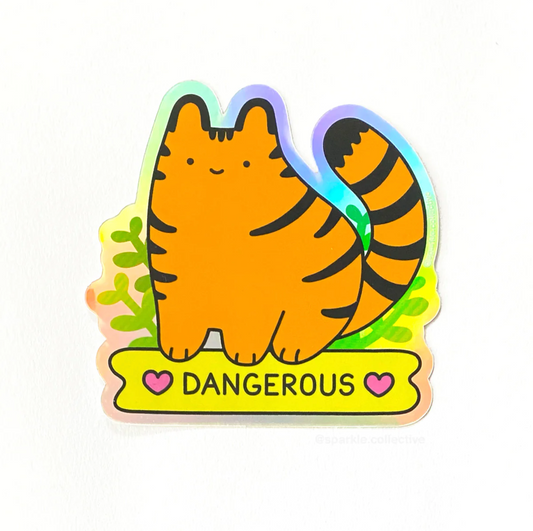 'Dangerous' Baby Tiger Vinyl Sticker