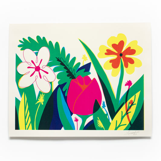 Giant Flowers Screen Printed Poster