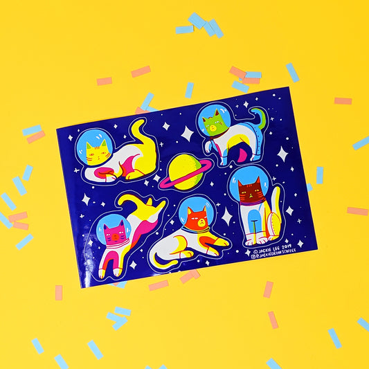 Space Cat Sticker Sheet